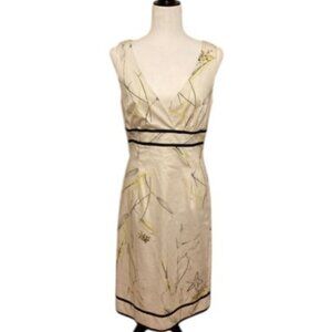 Lori Ann Montreal white floral sleeveless V-neck maxi dress size 12 /L